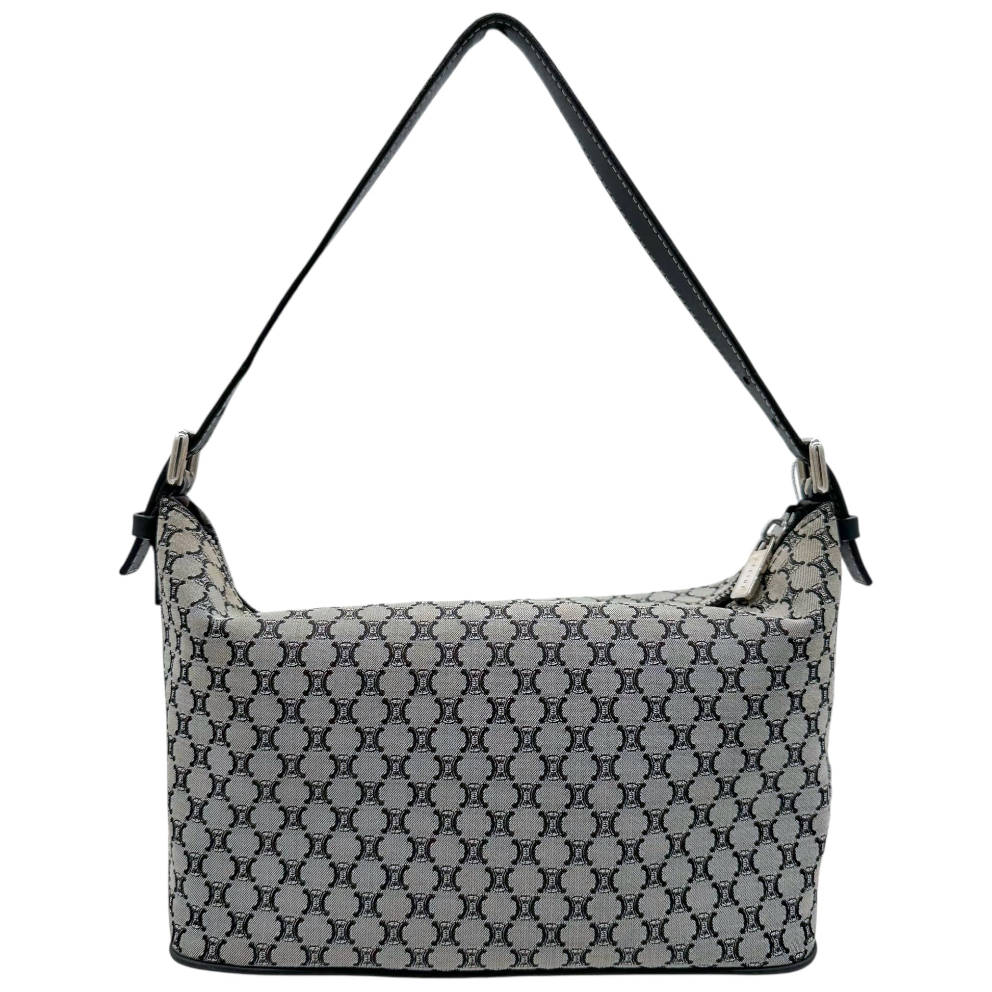 Celine Navy Triomphe Monogram Mini Shoulder Bag - Outfit Repeater