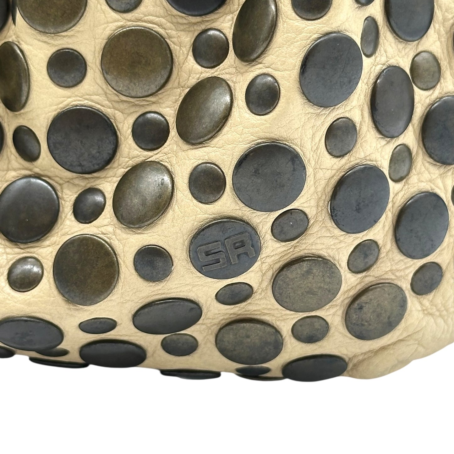 Sonia Rykiel Beige Leather Studded Domino Bag