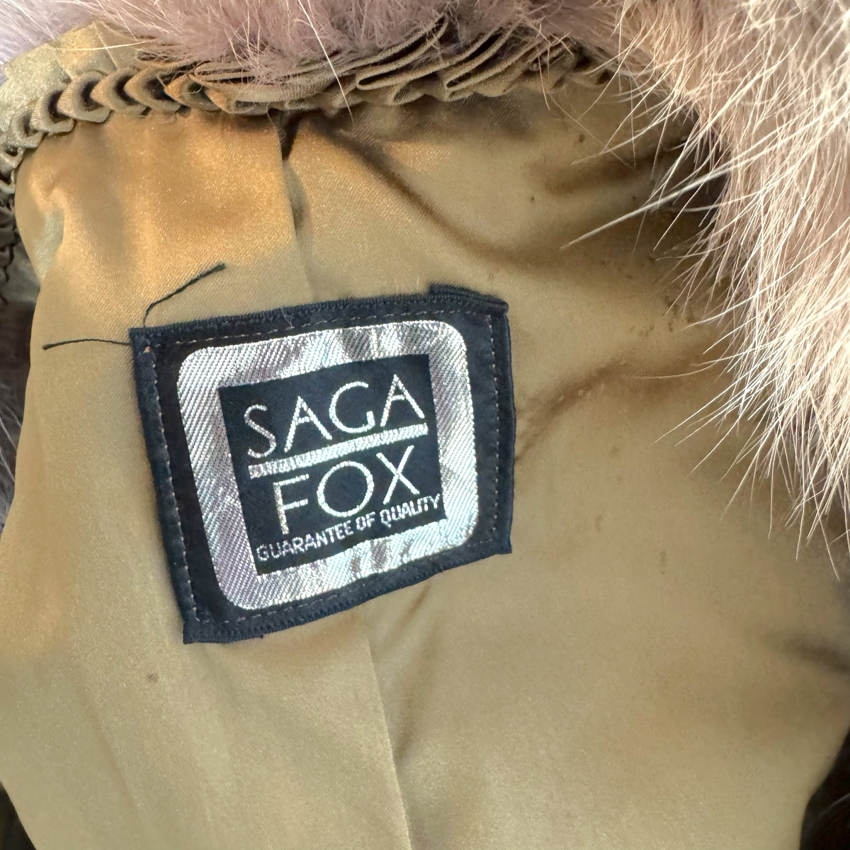 Saga Fox Fox Fur Coat Dusty Light Purple 1990s Vintage