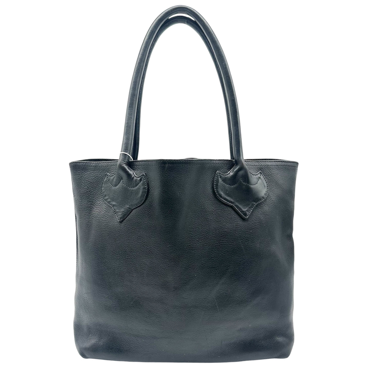 Chrome Hearts Black Leather Cross Patch Shoulder Tote Bag