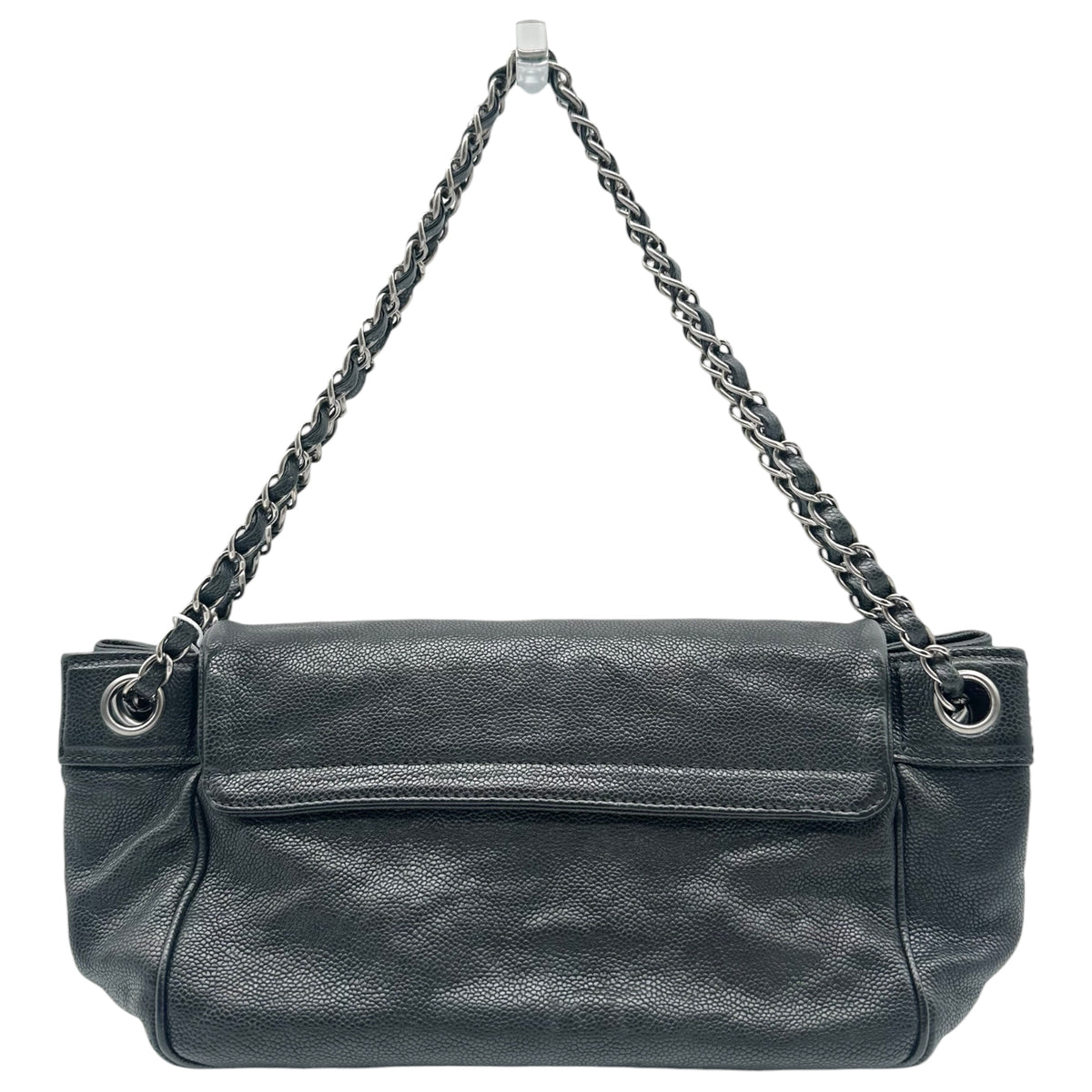 Chanel Black Caviar Leather LAX Chain Strap Shoulder Bag 2005-06