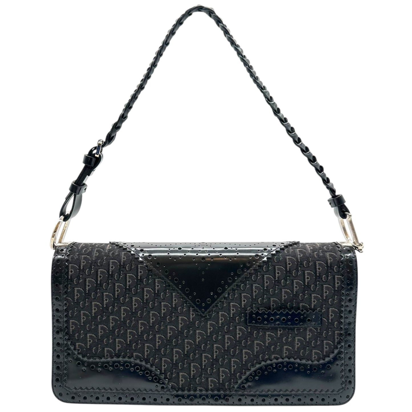 Christian Dior Black Trotter Monogram D'Trick Shoulder Bag