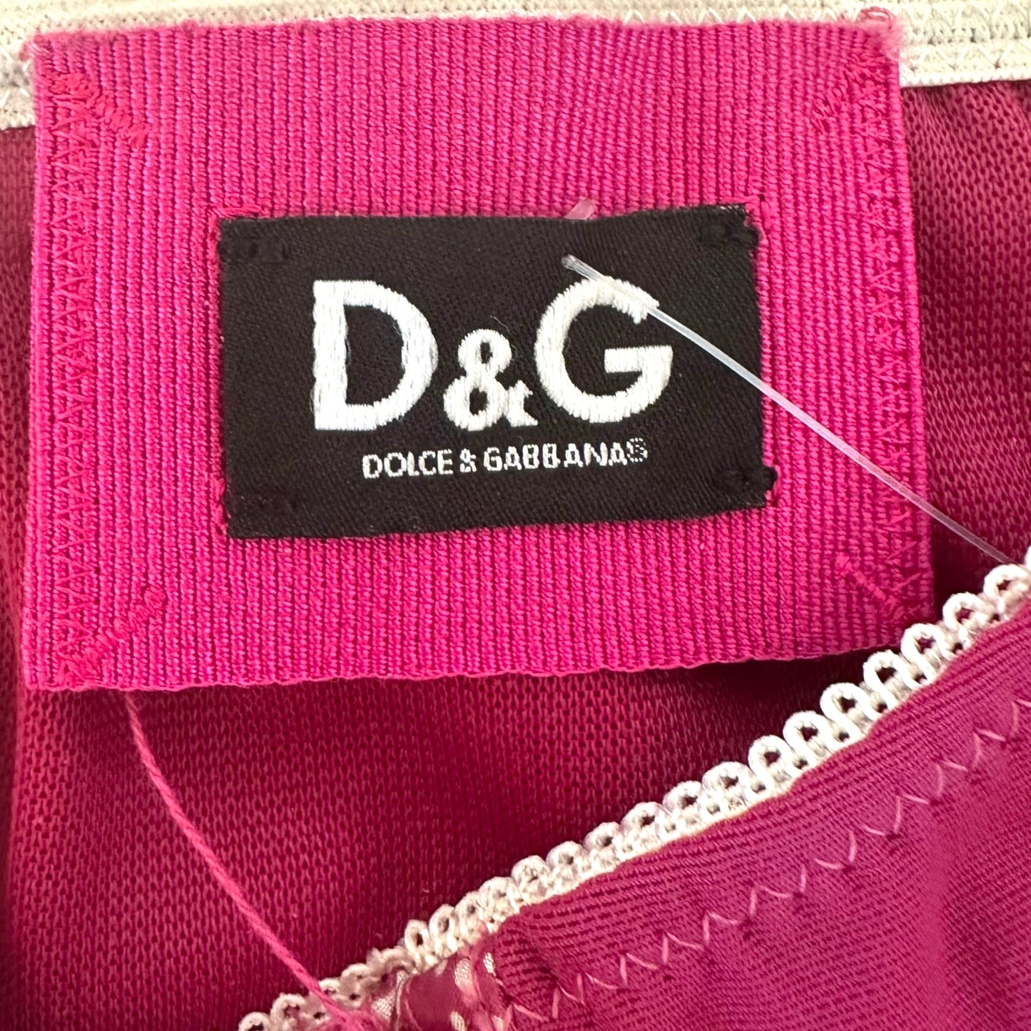 D&G Dolce & Gabbana Berry Pink Floral Corset Top