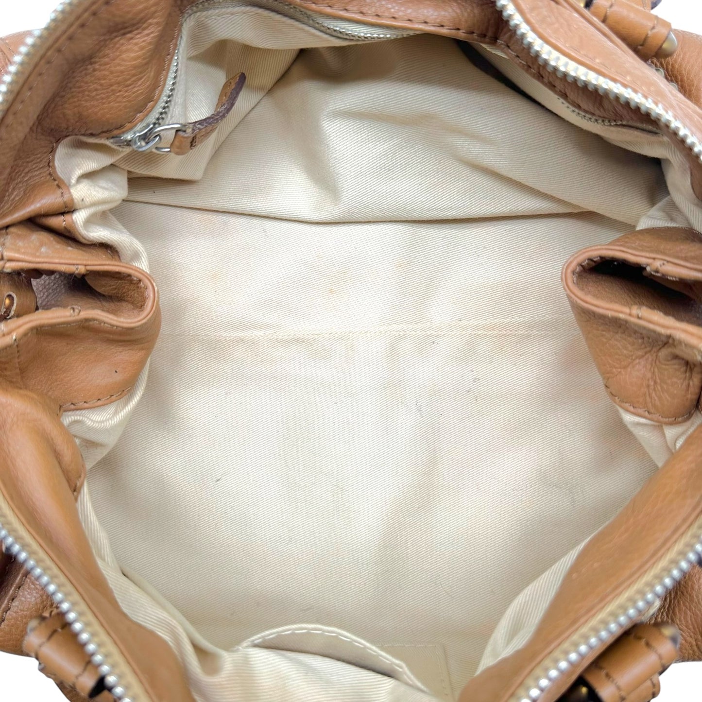 Chloé Brown Leather Shoulder Bag with Padlock Detail