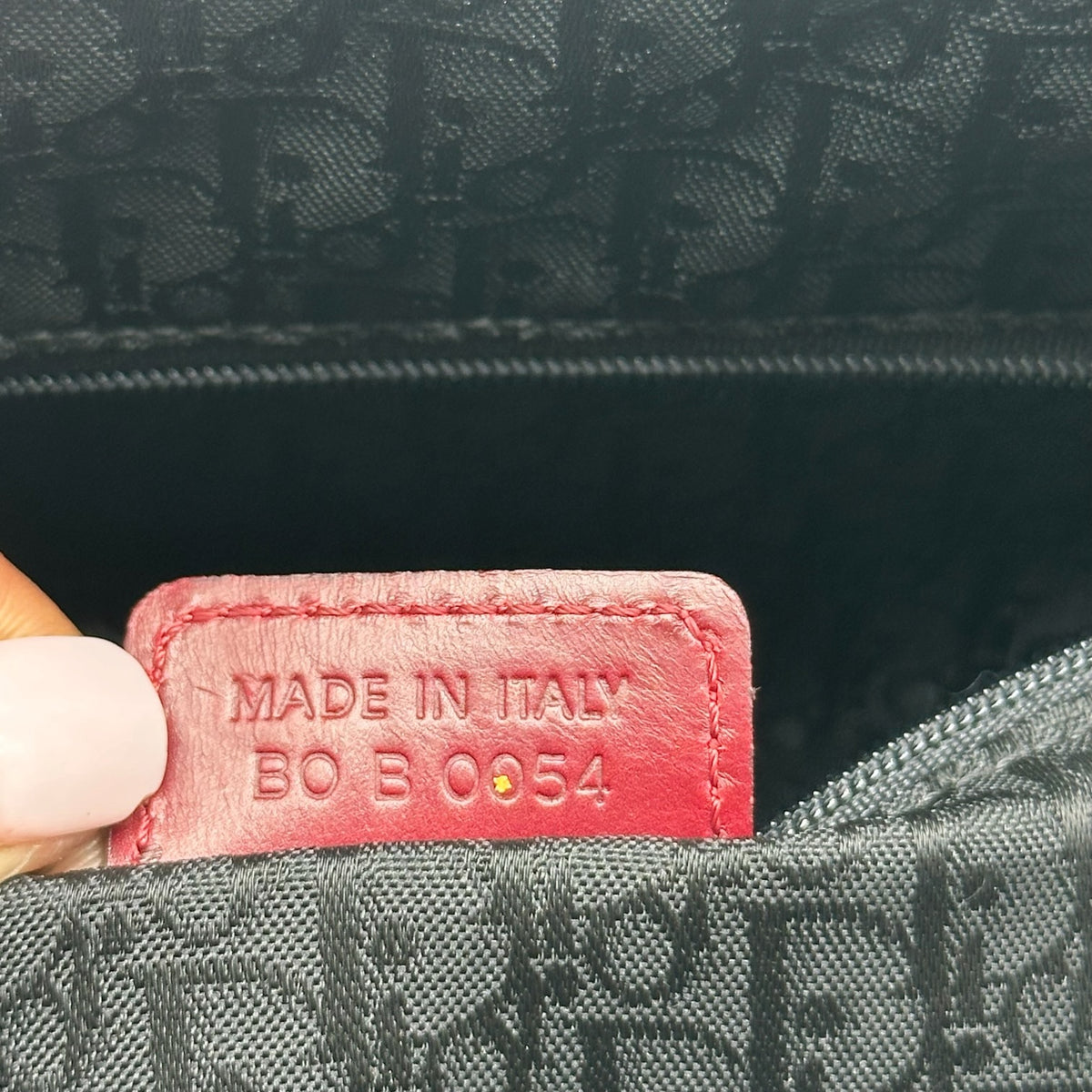 Christian Dior Burgundy Leather Shoulder Bag with Silver Hardware