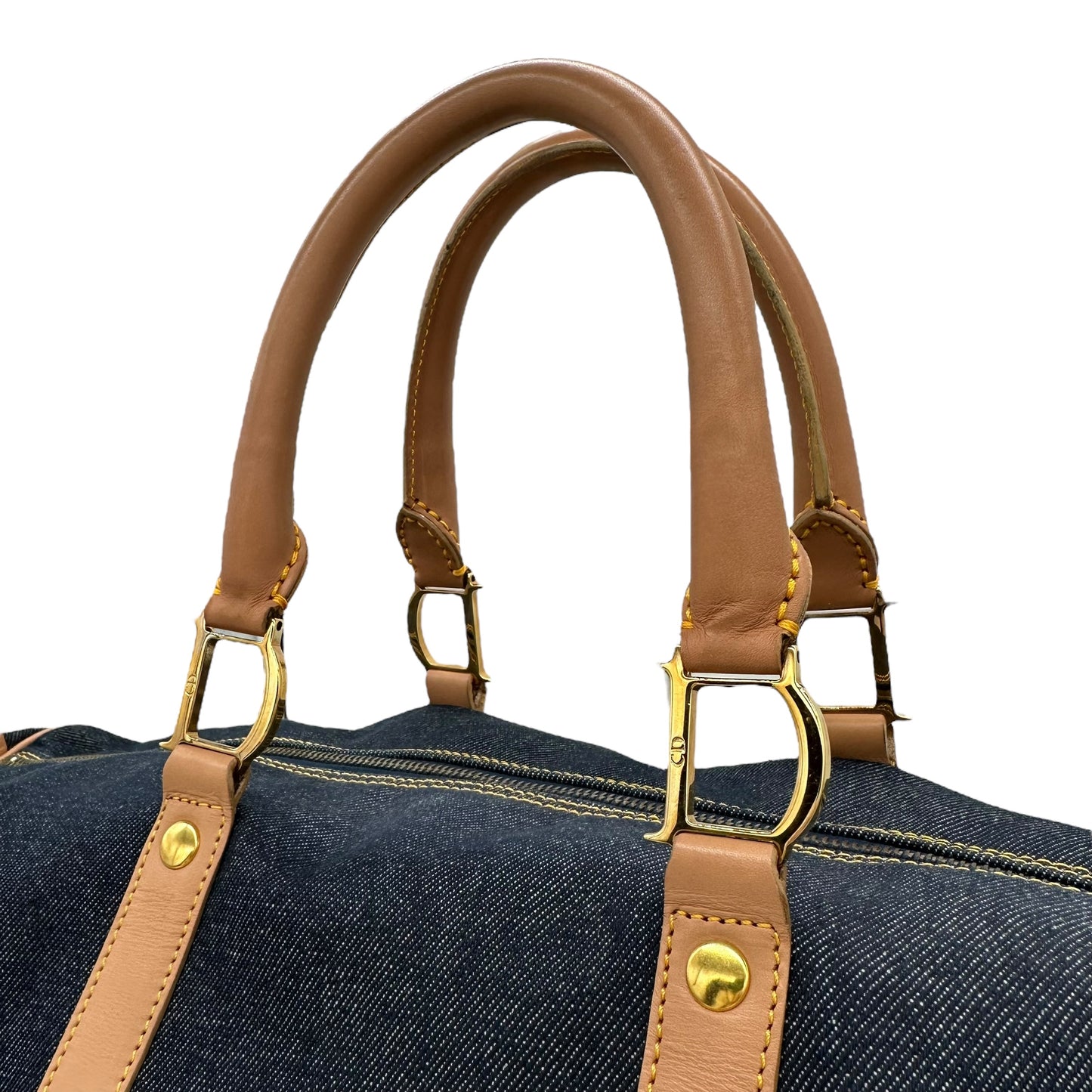 Christian Dior Blue Denim Duffle Bag