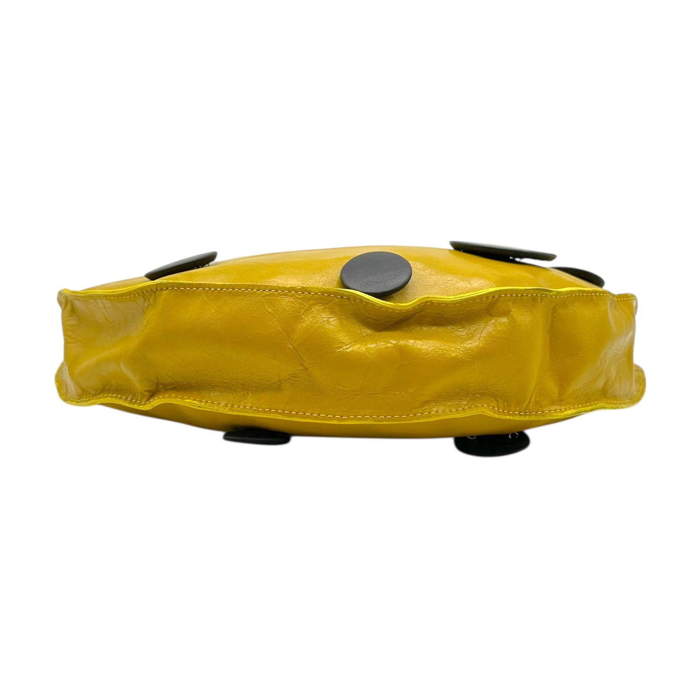 Jean Paul Gaultier Yellow Pin Embellished Round Handbag