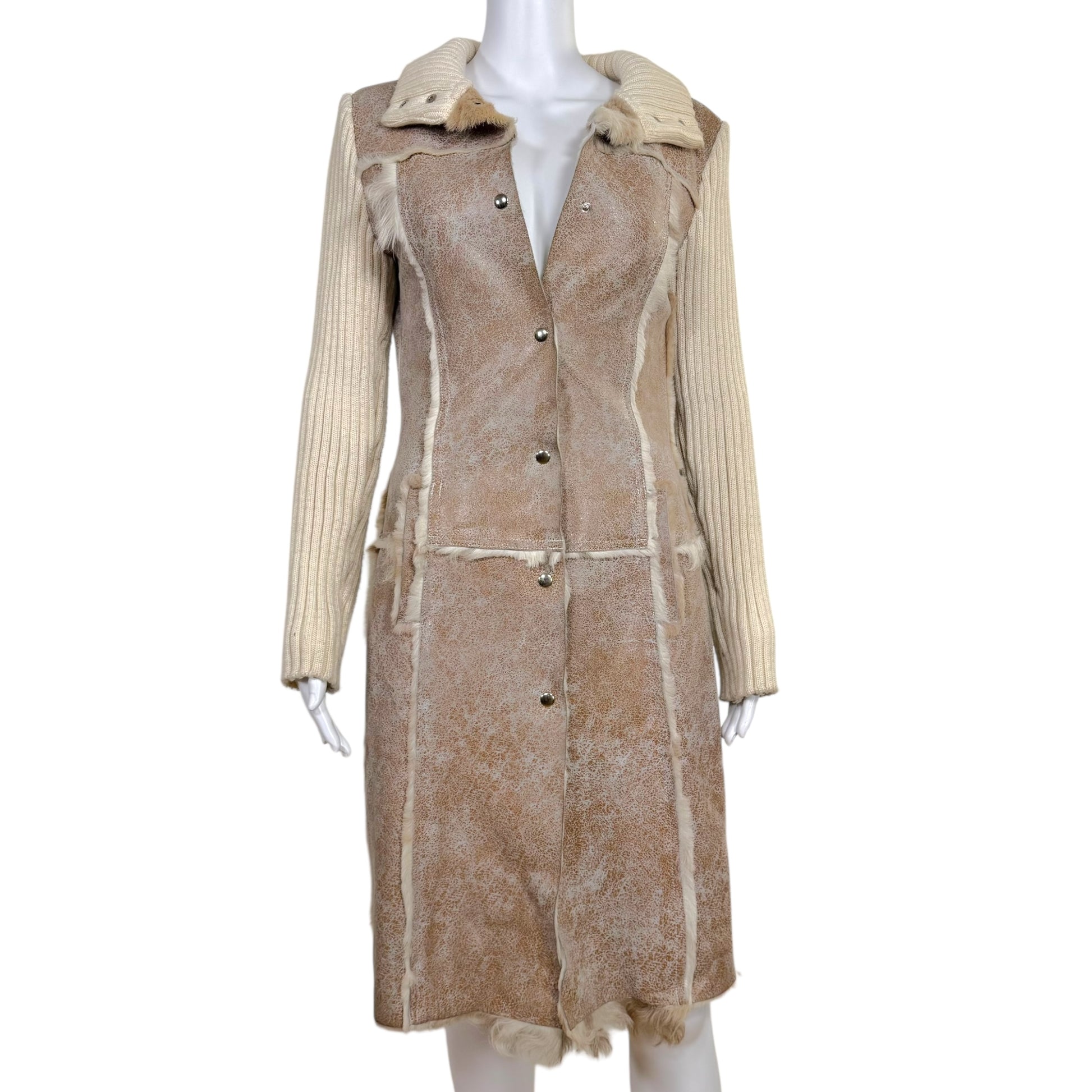 D&G Dolce & Gabbana Ivory Shearling & Wool Knit Jacket - Outfit Repeater