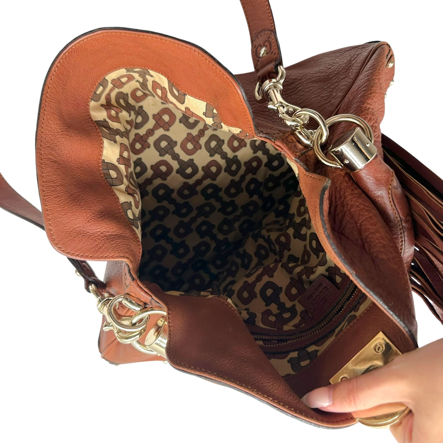 Gucci Brown Leather Guccissima Monogram Indy Bag