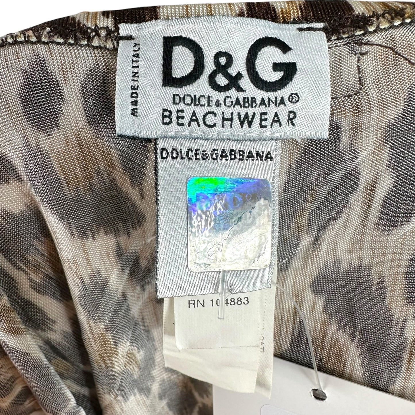 D&G Beachwear Multicolor Strap Leopard Print Halter Tank