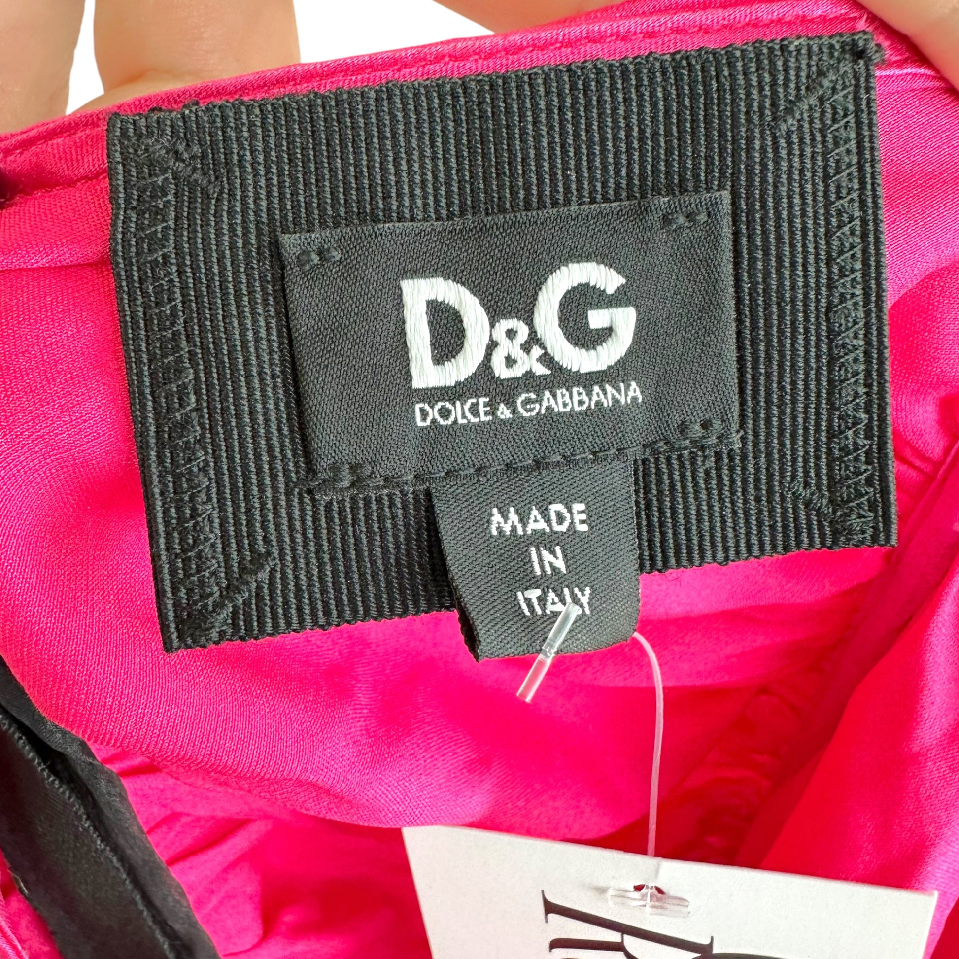 D&G Bustier Top Hot Pink Strapless Fitted Early 2000s