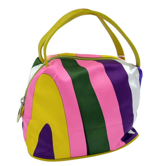 Emilio Pucci Green & Pink Printed Silk Pochette Bag NEW