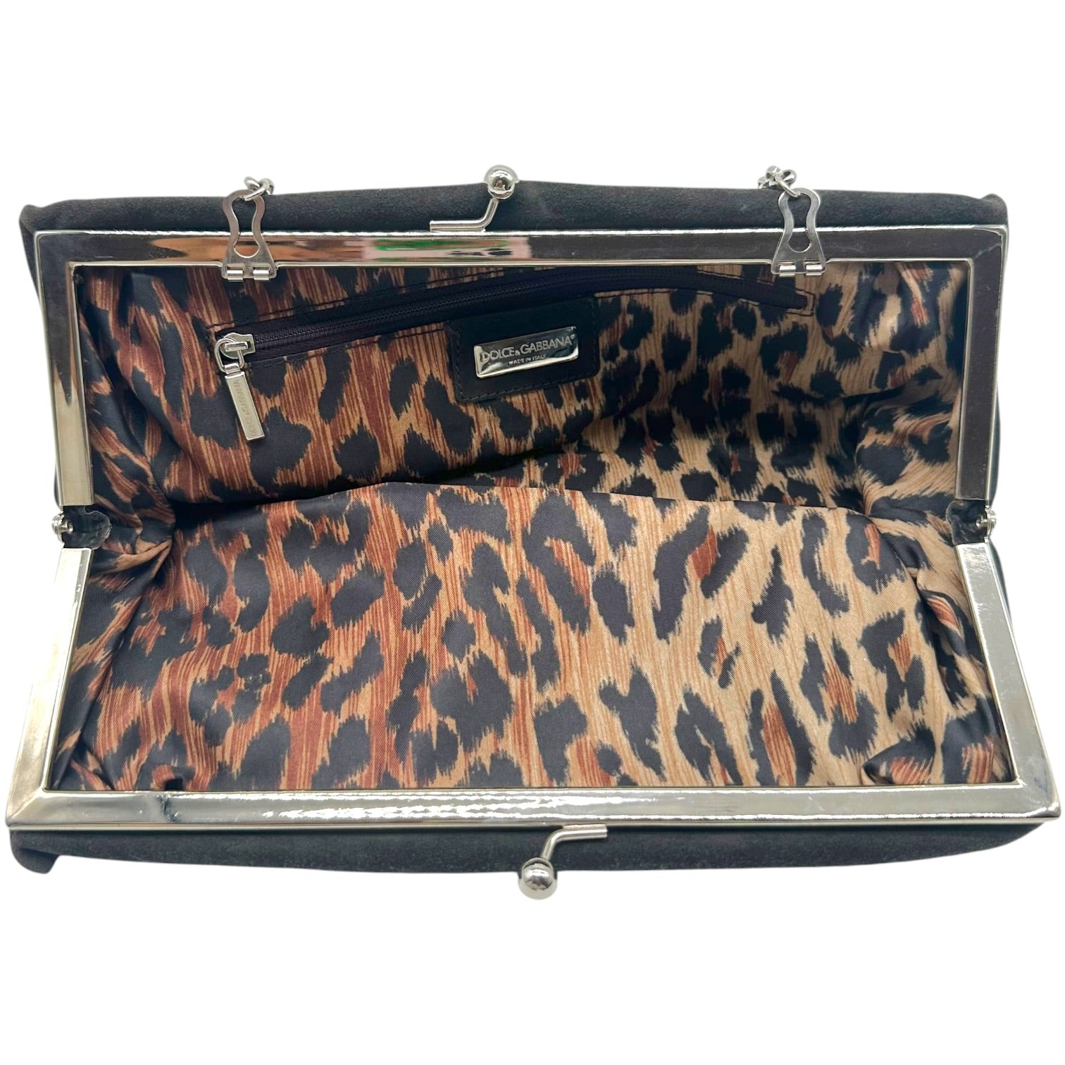 Dolce & Gabbana Gray Suede 2-Way Clutch Bag