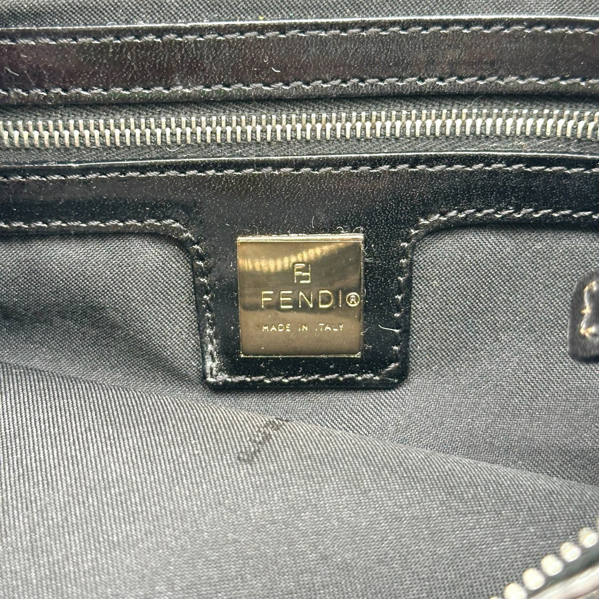 Fendi Black Beaded Crossbody Baguette Bag