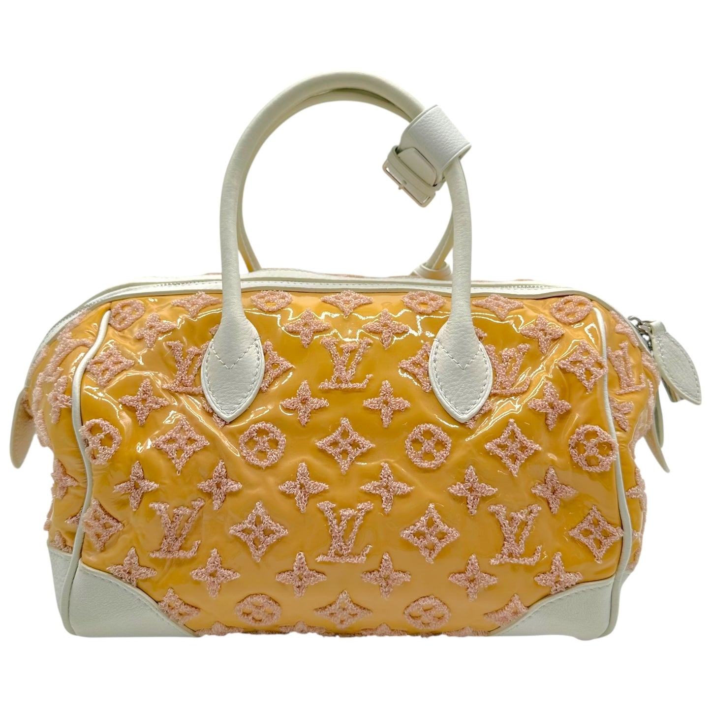 Louis Vuitton Yellow Leather & Terry Monogram Round Speedy 30 Bag