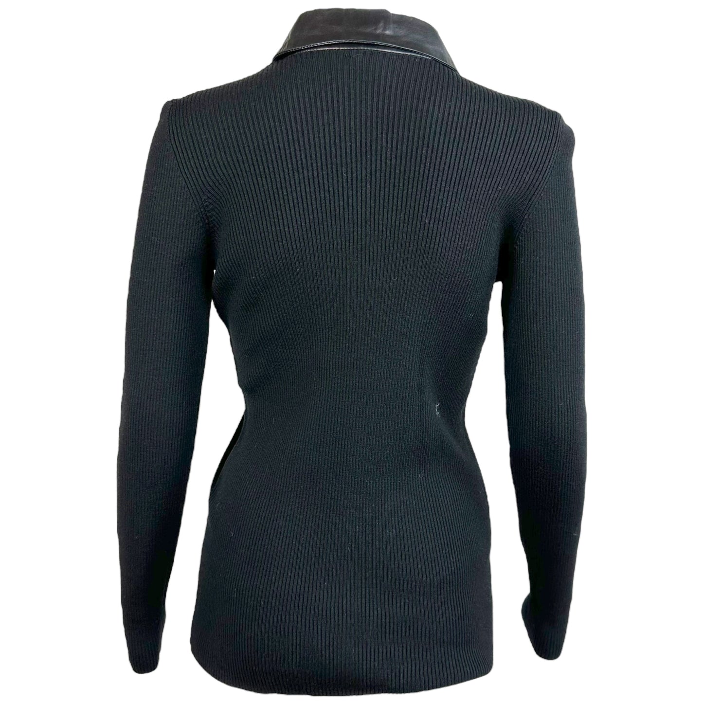 Gucci F/W 1996 Black Wool & Leather Knit Sweater - Outfit Repeater