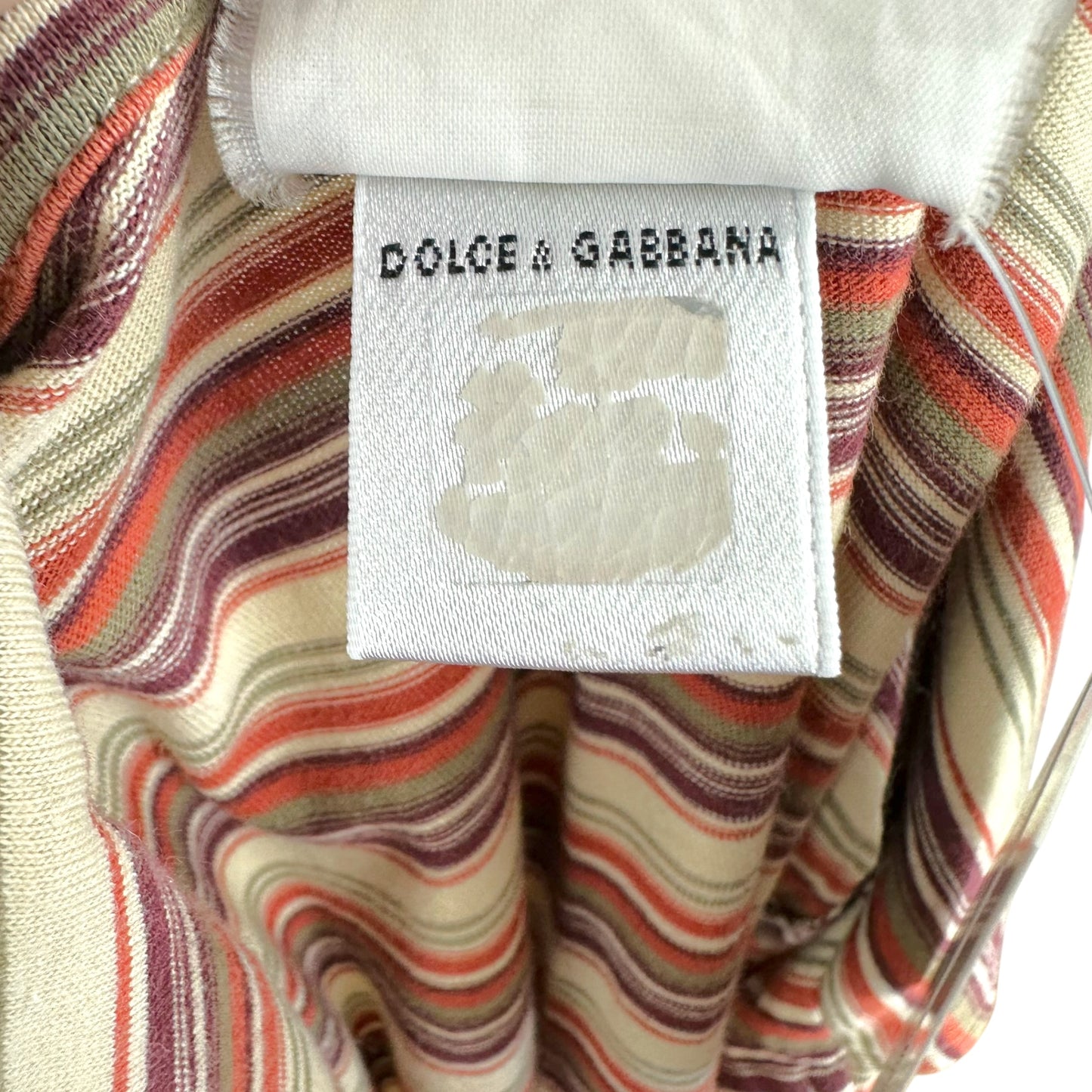 D&G Dolce & Gabbana F/W 2001 Striped Deep V-Neck Tank Top