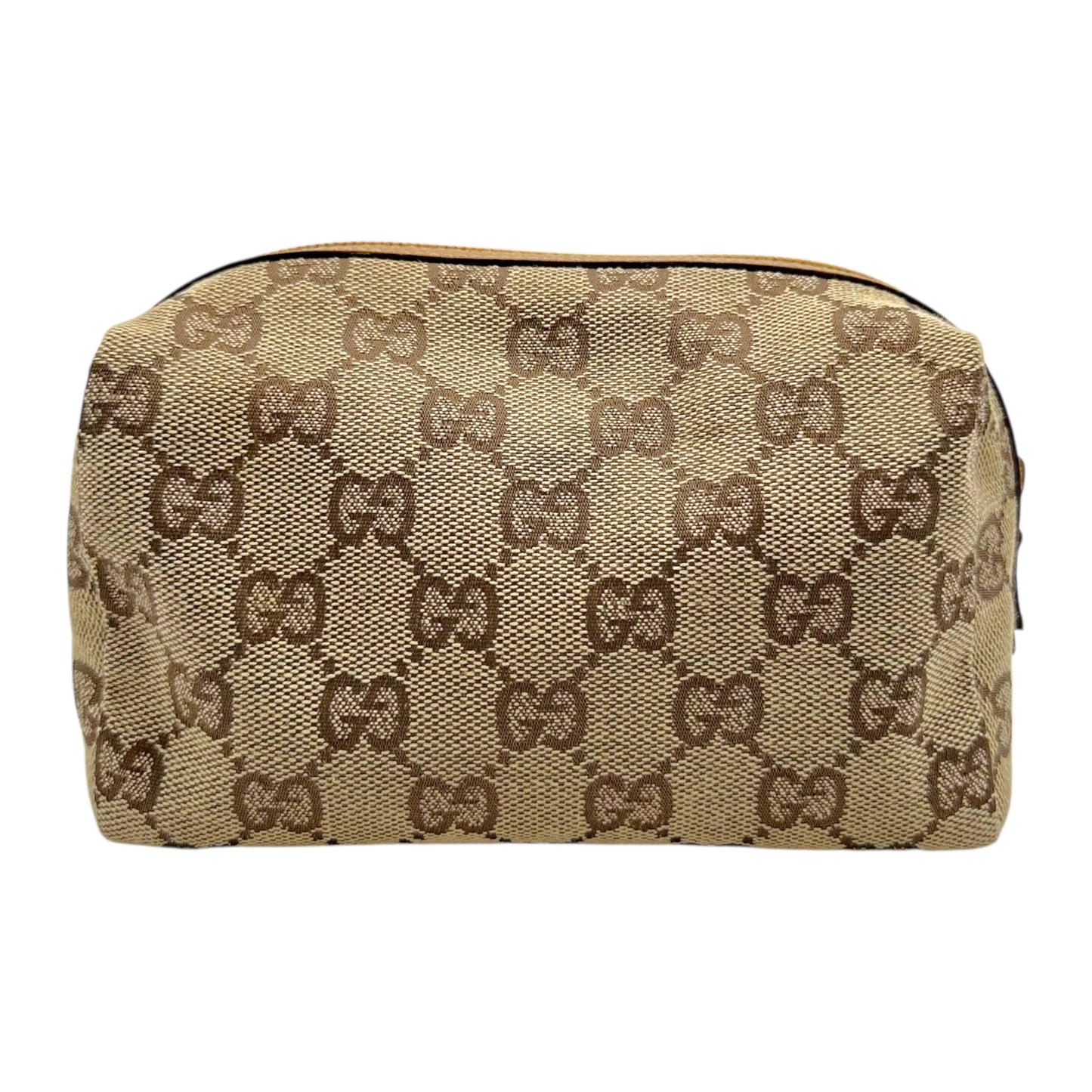 Gucci Tan Monogram Leather Cosmetic Pouch