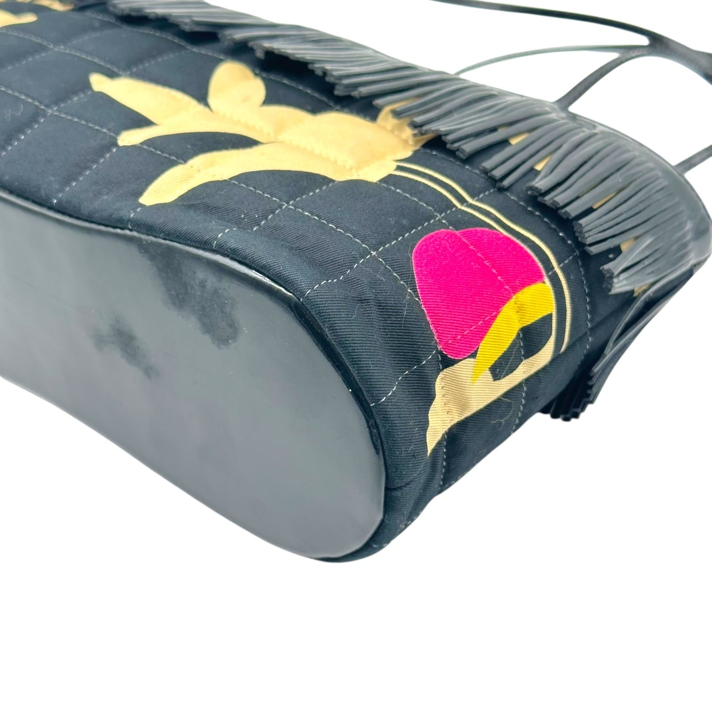 Chanel Printed Chocolate Bar Fringe East-West Handbag