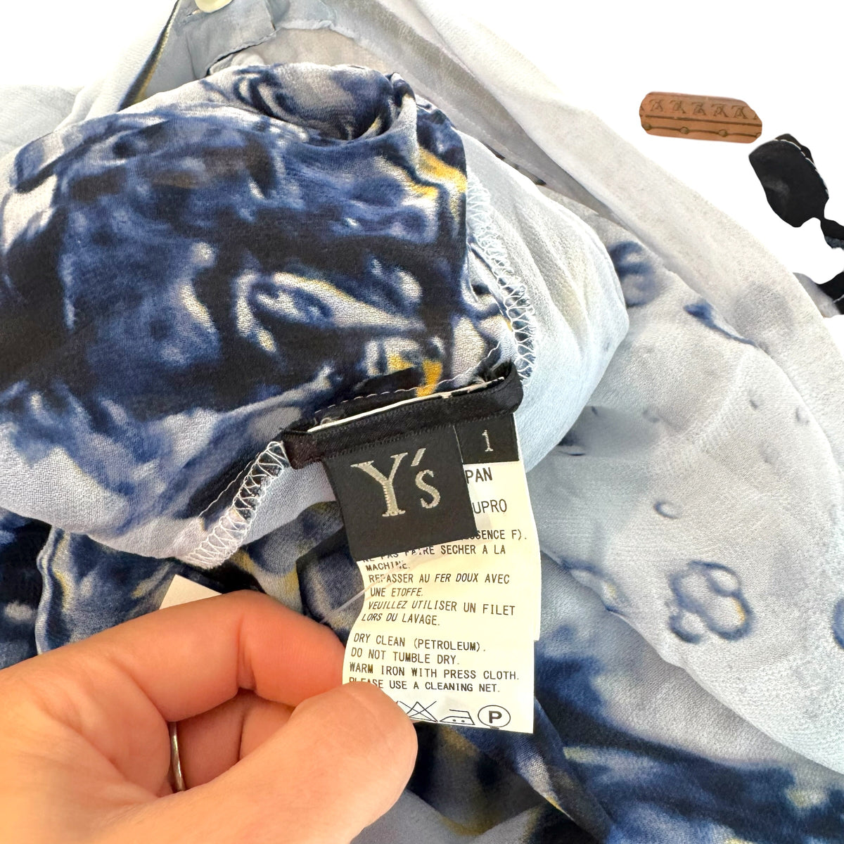 Yojhi Yamamoto Y's Water Print Asymmetrical Skirt