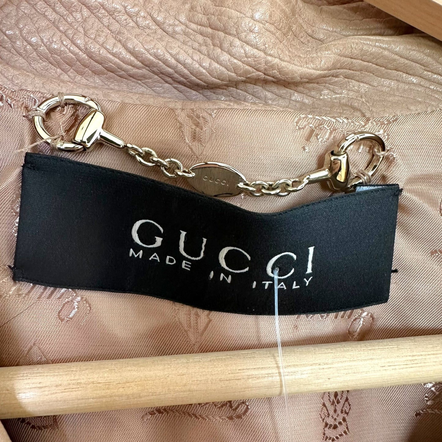 Gucci Beige Leather Cropped Dolman Sleeve Jacket