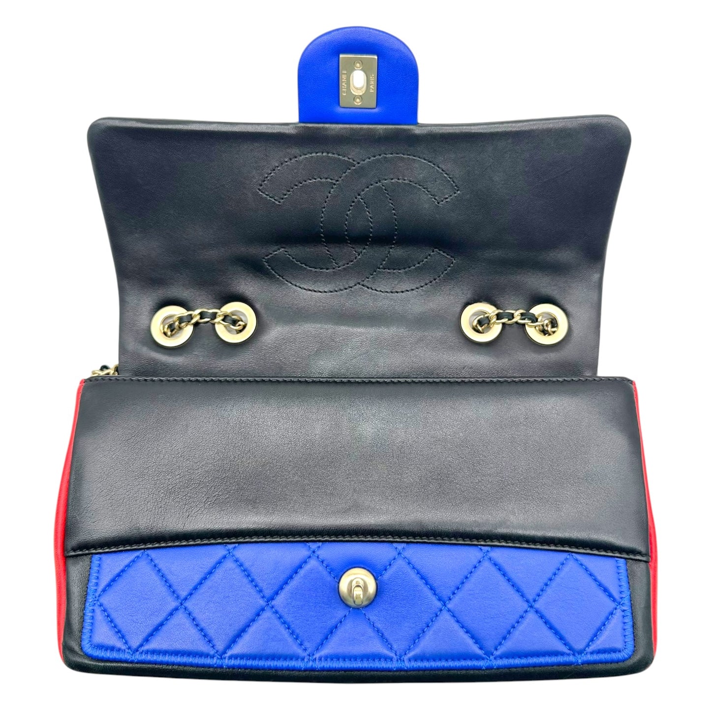 Chanel Primary Tri-Color Mondrian Matelasse Medium Flap Bag 2013-14