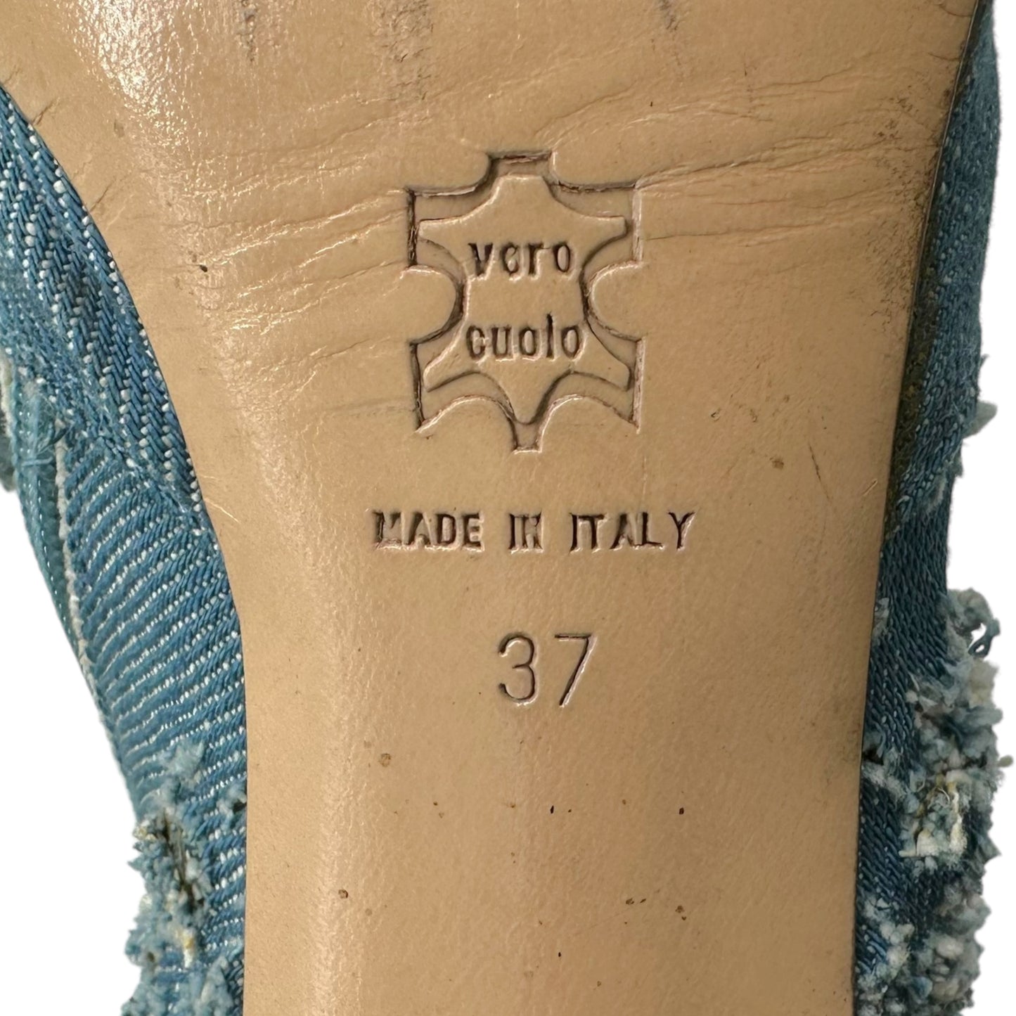 Versace Versus Distressed Denim Pointed Toe Boots - Outfit Repeater