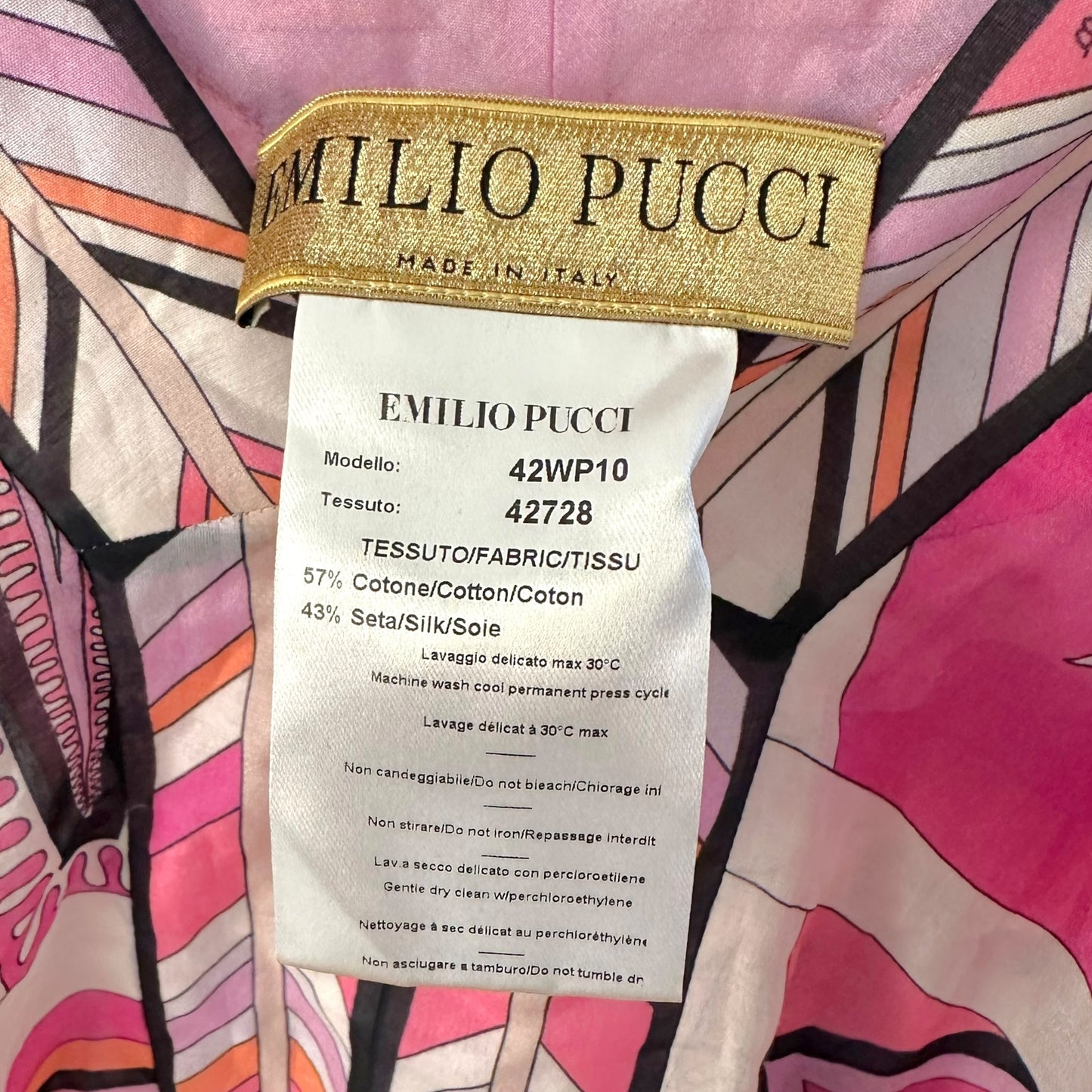 Emilio Pucci Pink Printed Silk Blouse Tank