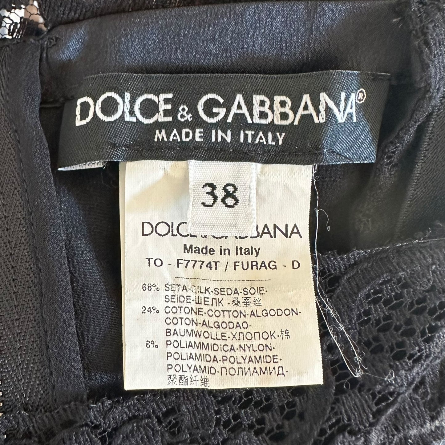 D&G Dolce & Gabbana Black Silk & Lace Cami