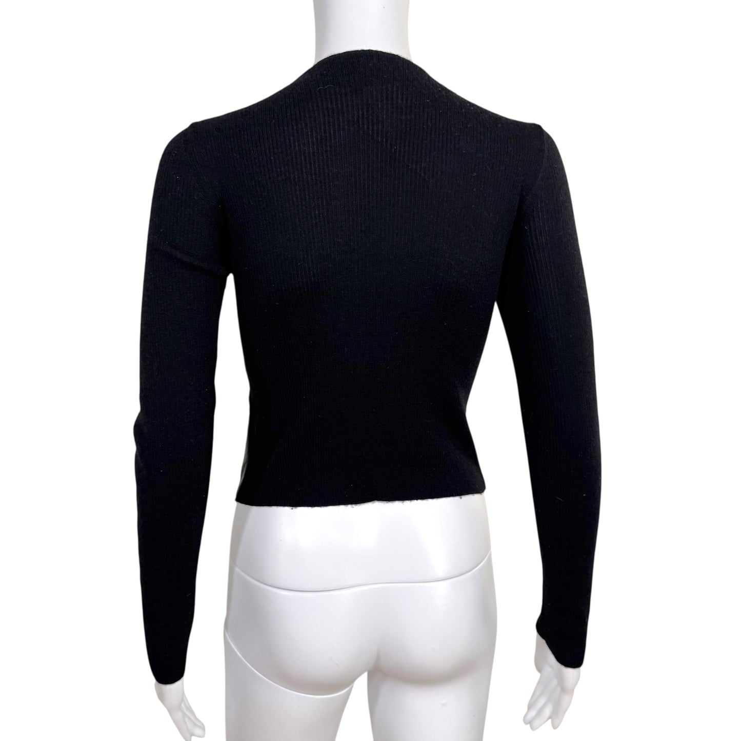 Gucci by Tom Ford 90's Black Cashmere & Leather Zip-Up Top - Outfit Repeater