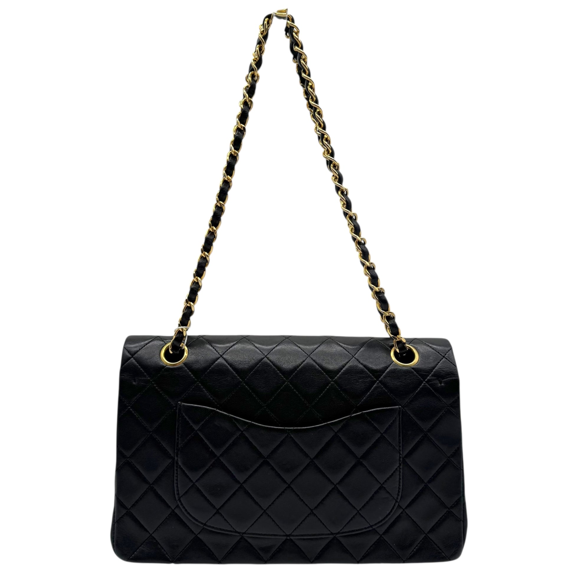 Chanel Black Matelasse Lambskin Medium Classic Flap Bag 1989-91 - Outfit Repeater