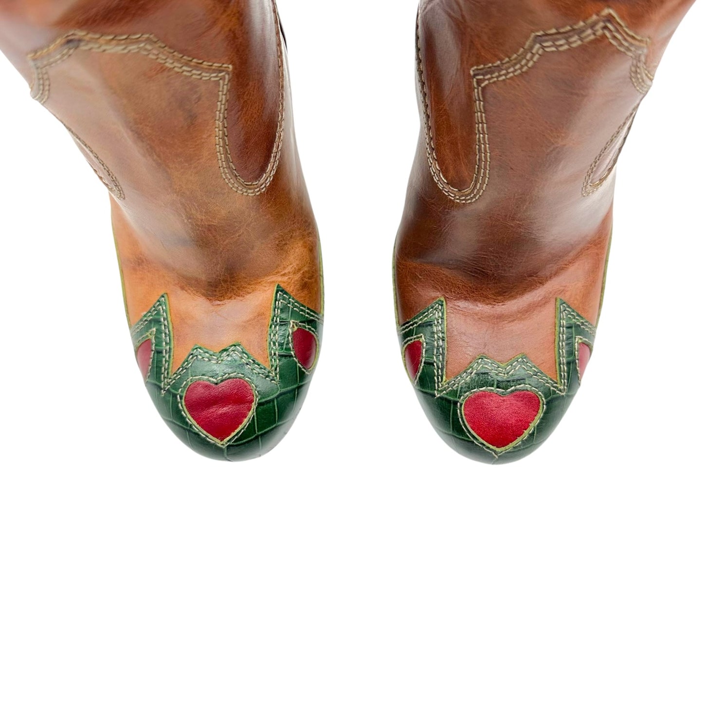 Dolce & Gabbana Brown Leather Heeled Cowboy Boots