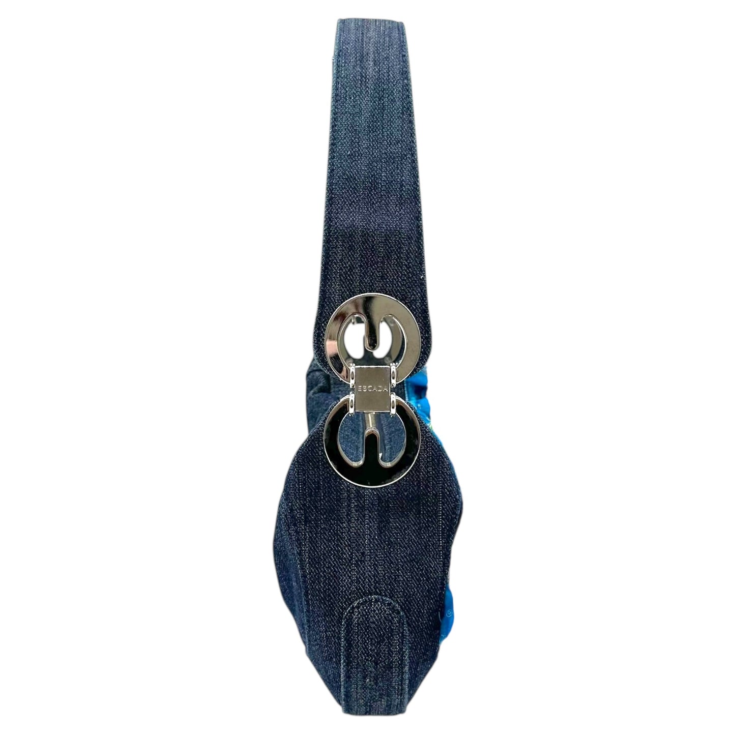 Escada Multicolor Floral Sequin Beaded Denim Mini Bag