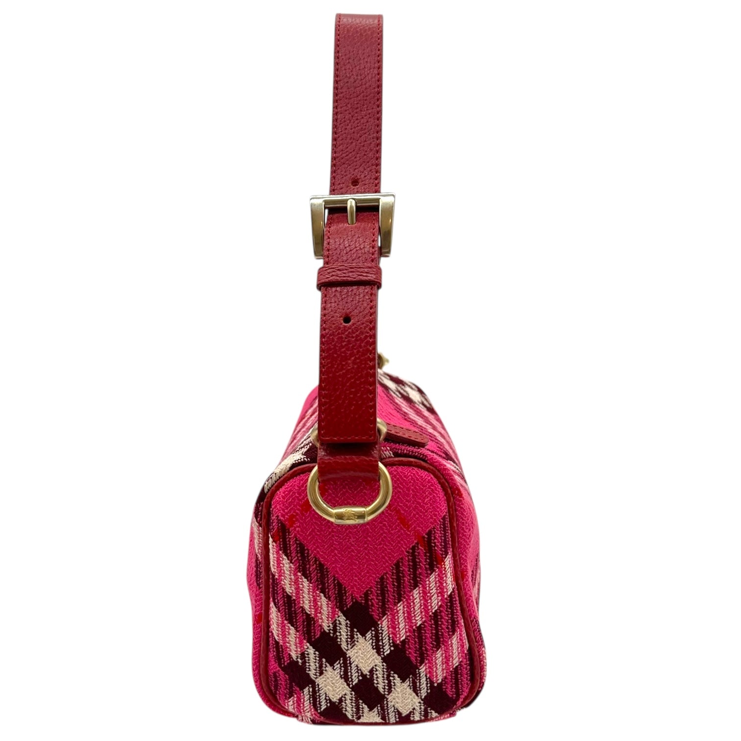 Burberry Blue Label Pink & Red Nova Check Plaid Mini Pochette Bag - Outfit Repeater