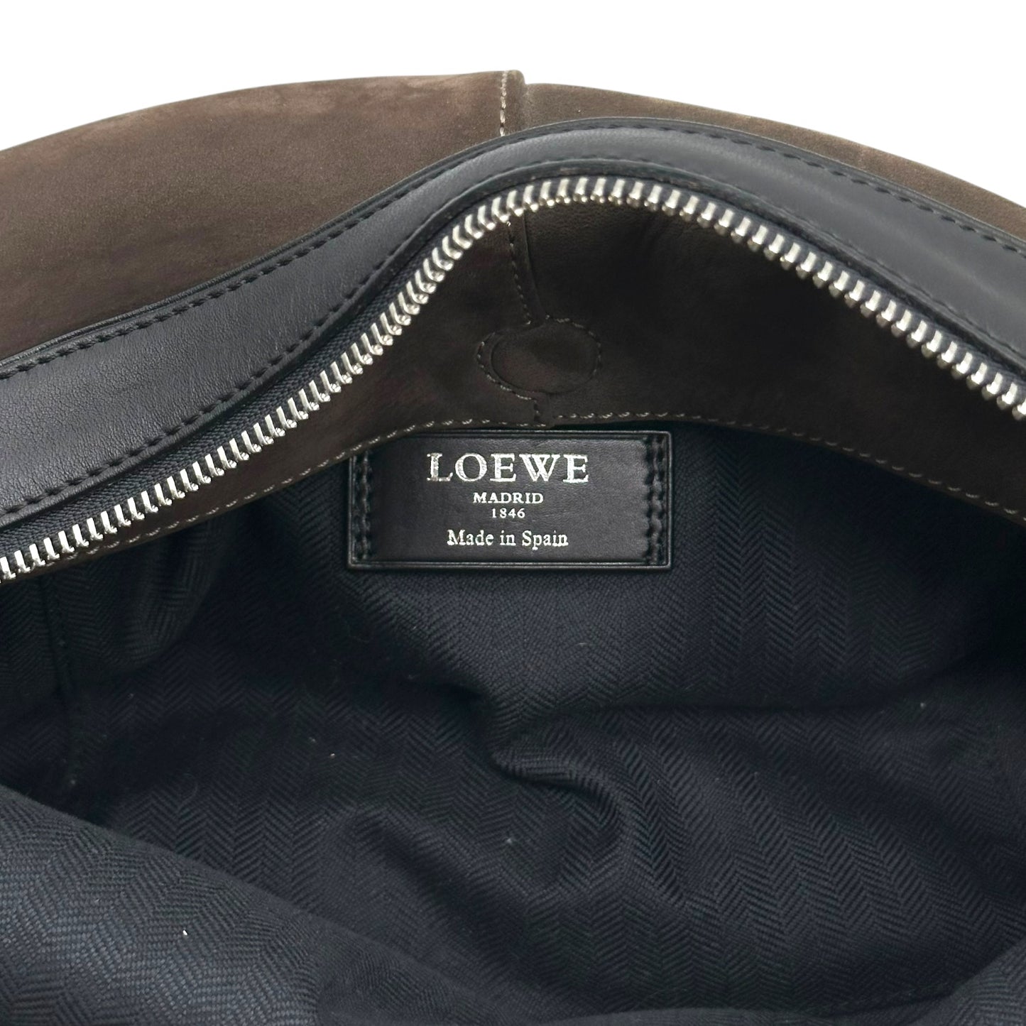 Loewe Brown Suede & Black Leather Slouchy Shoulder Bag - Outfit Repeater