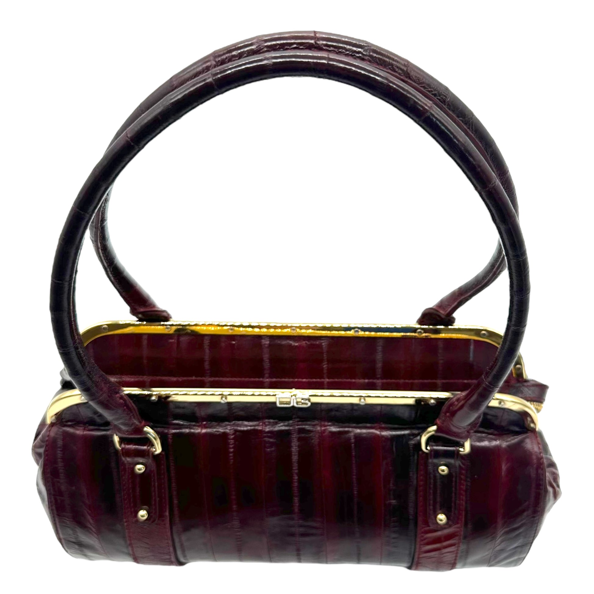 Dolce & Gabbana Burgundy Eel Skin Shoulder Bag - Outfit Repeater