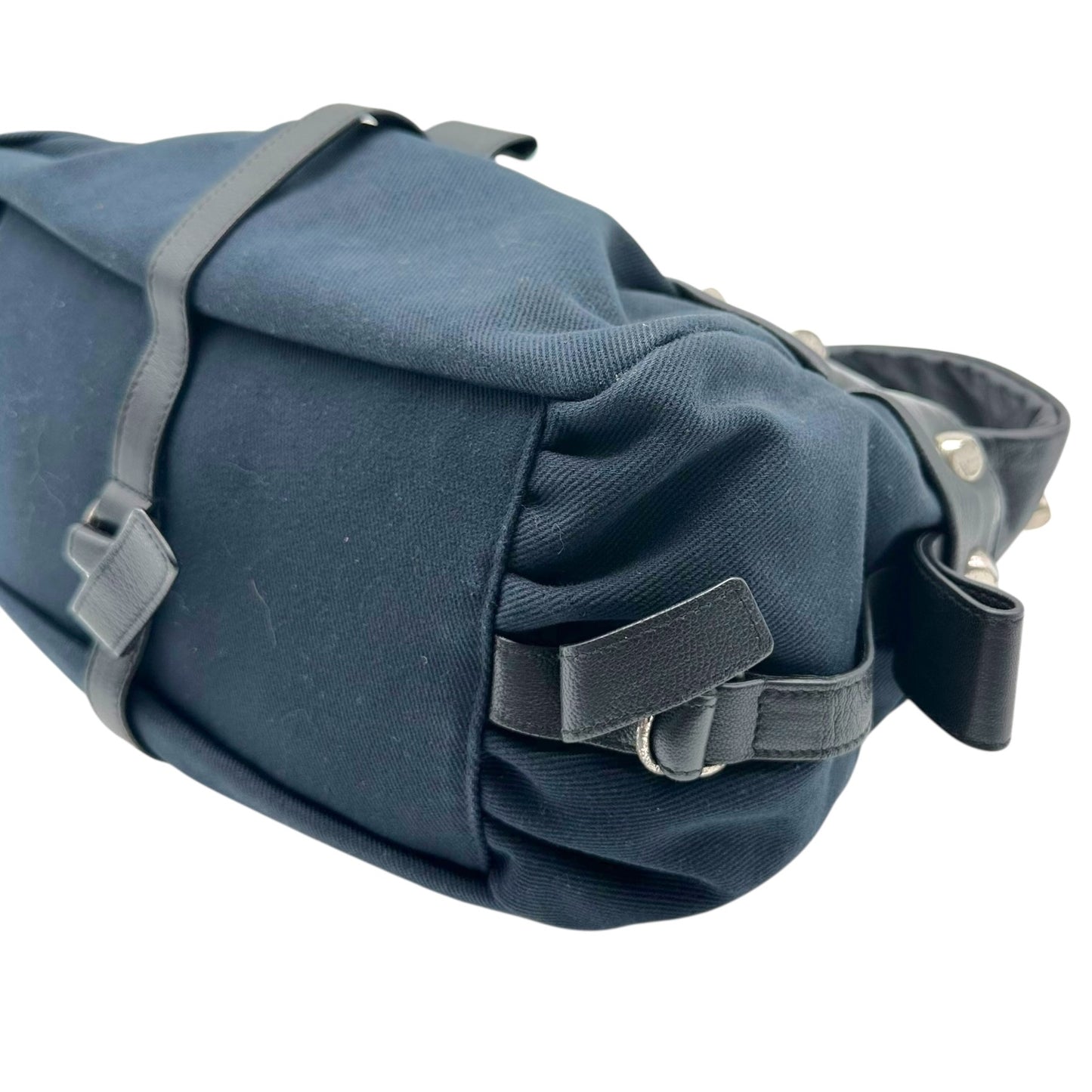 Yves Saint Laurent Rive Gauche by Tom Ford Black Studded Slouchy Shoulder Bag