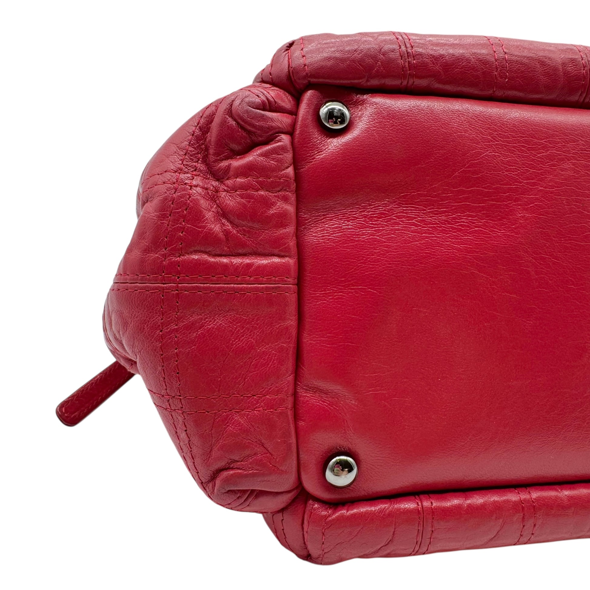 Chanel Red Leather LAX Chocolate Bar Quilted Shoulder Bag 2006-08 - Outfit Repeater