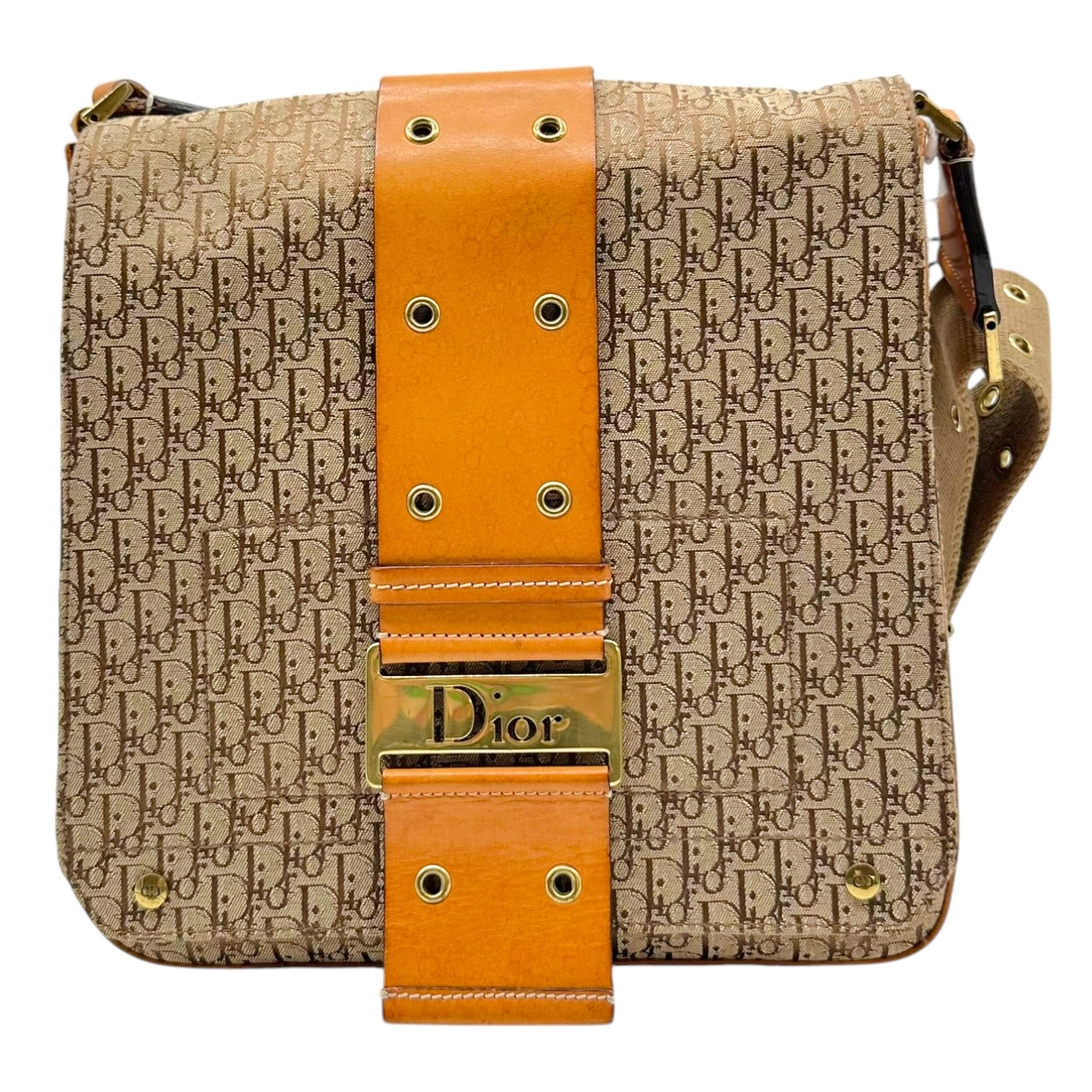 Christian Dior Crossbody Bag Tan Trotter Monogram