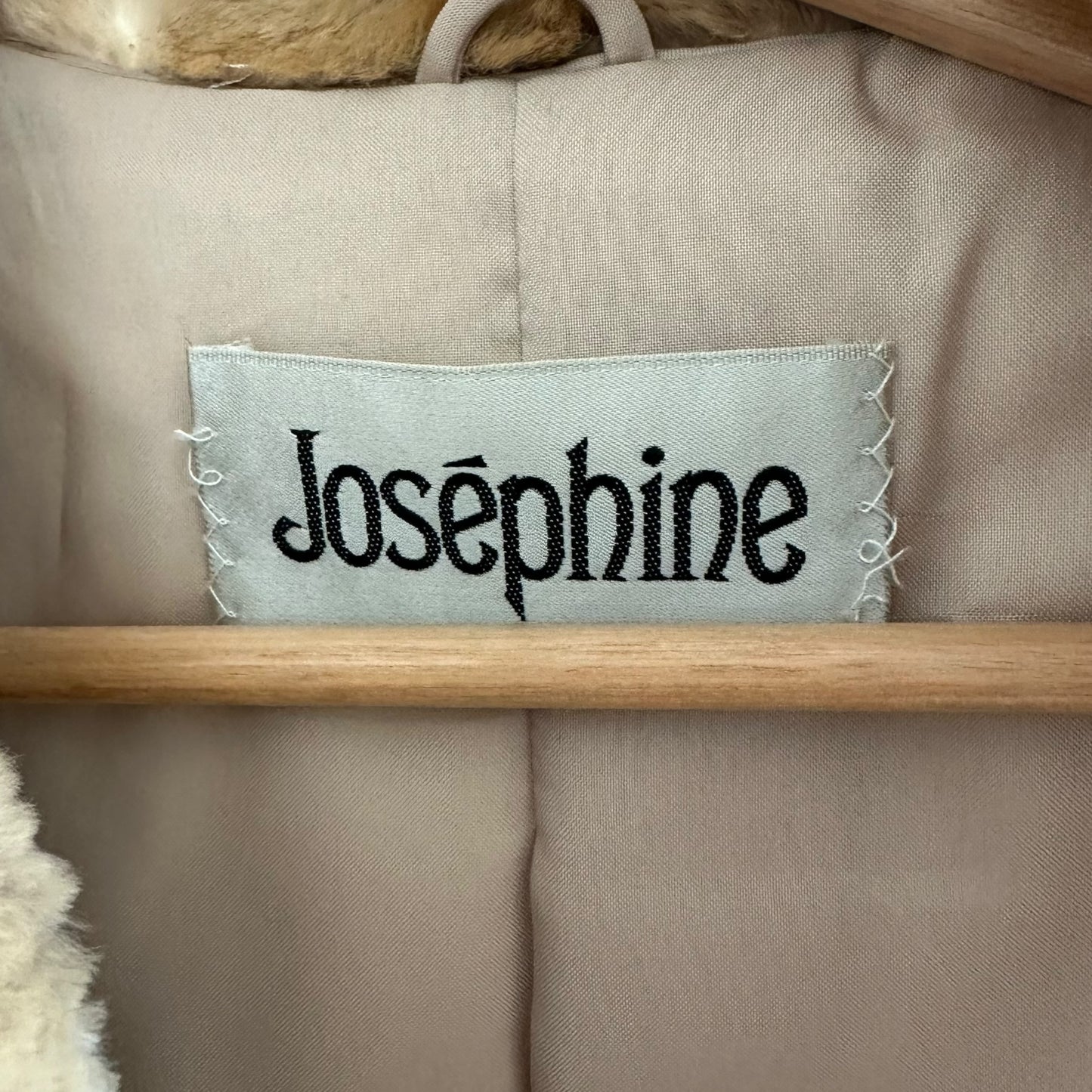 Vintage Beige Long Sheared Rabbit Fur Coat