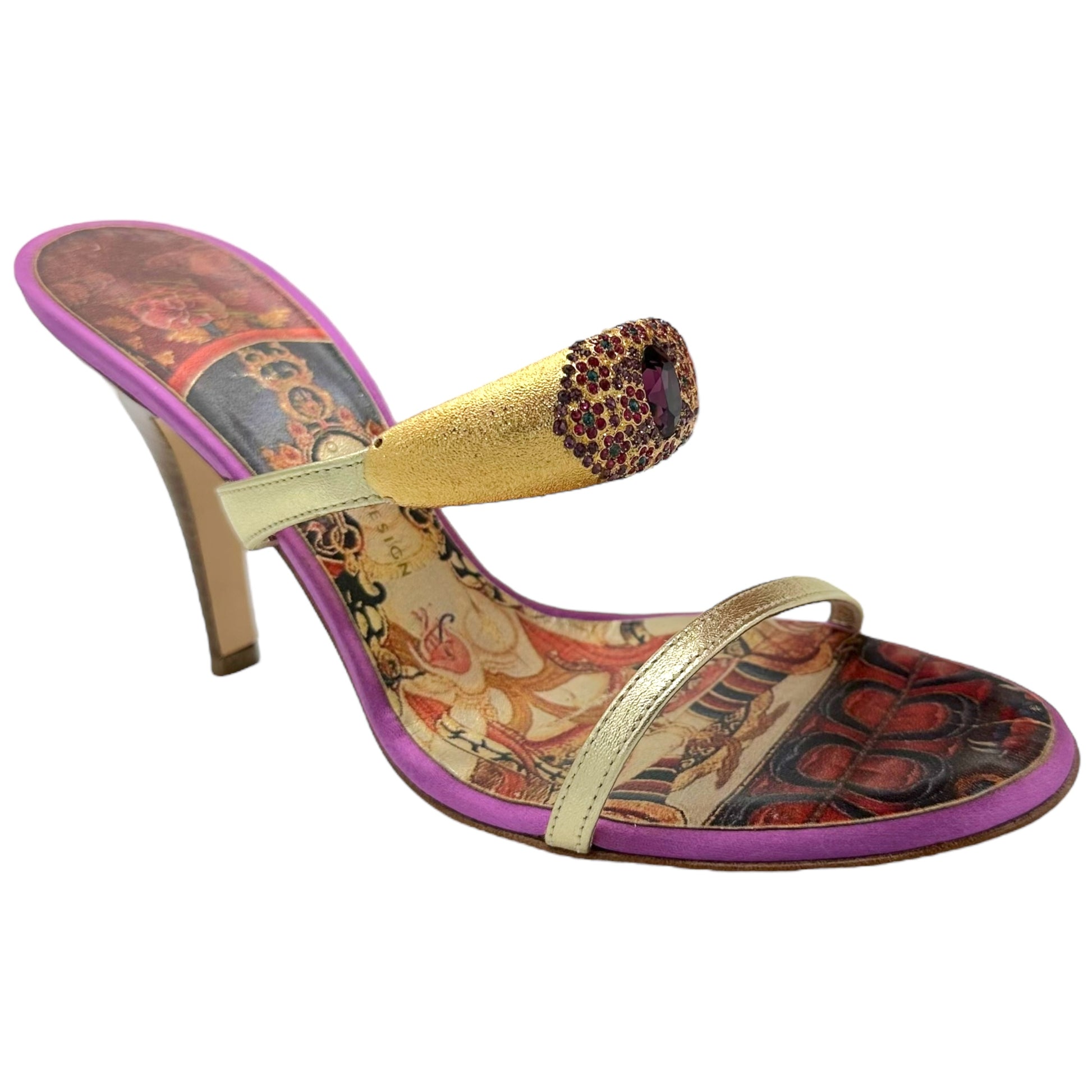 Giuseppe Zanotti Crystal Embellished Pink & Gold Heels - Outfit Repeater