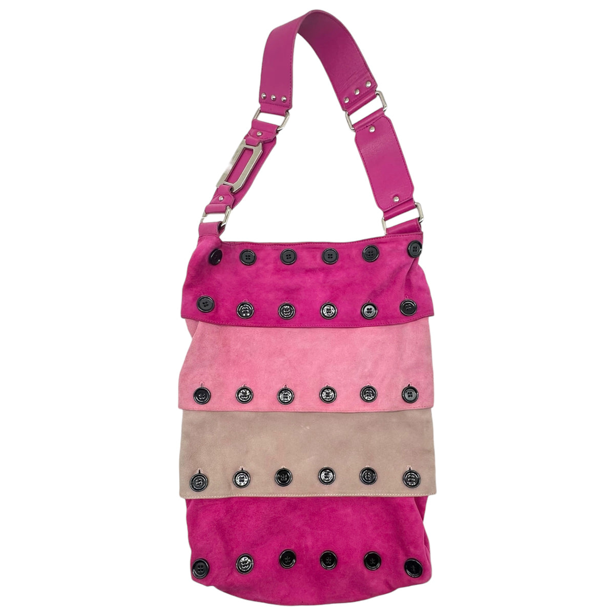 Dolce & Gabbana Pink Suede Multi-Layer Hobo Bag