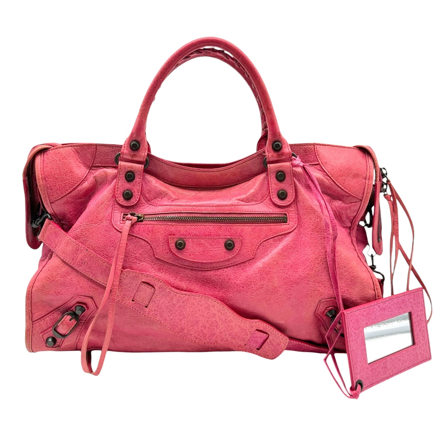 Balenciaga Hot Pink Leather City 2-Way Bag