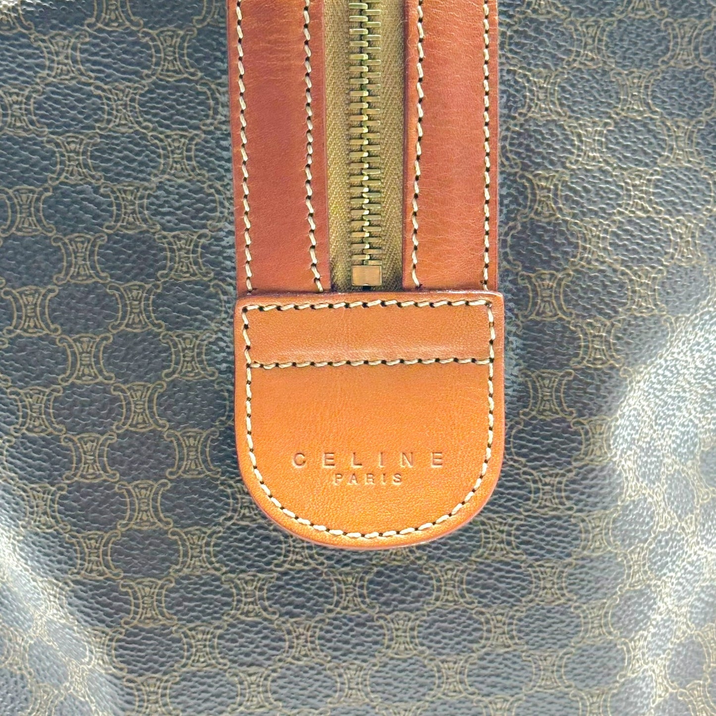 Celine Brown Triomphe Monogram Small Duffle Bag