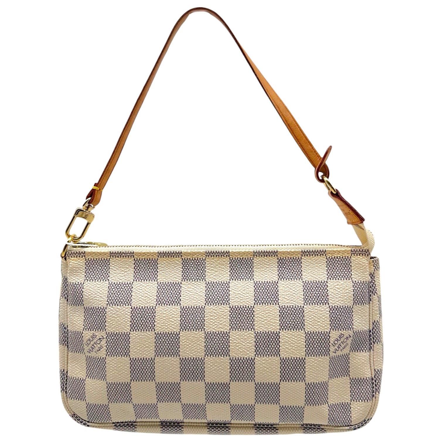Louis Vuitton Pochette Bag White Damier Azur Coated Canvas