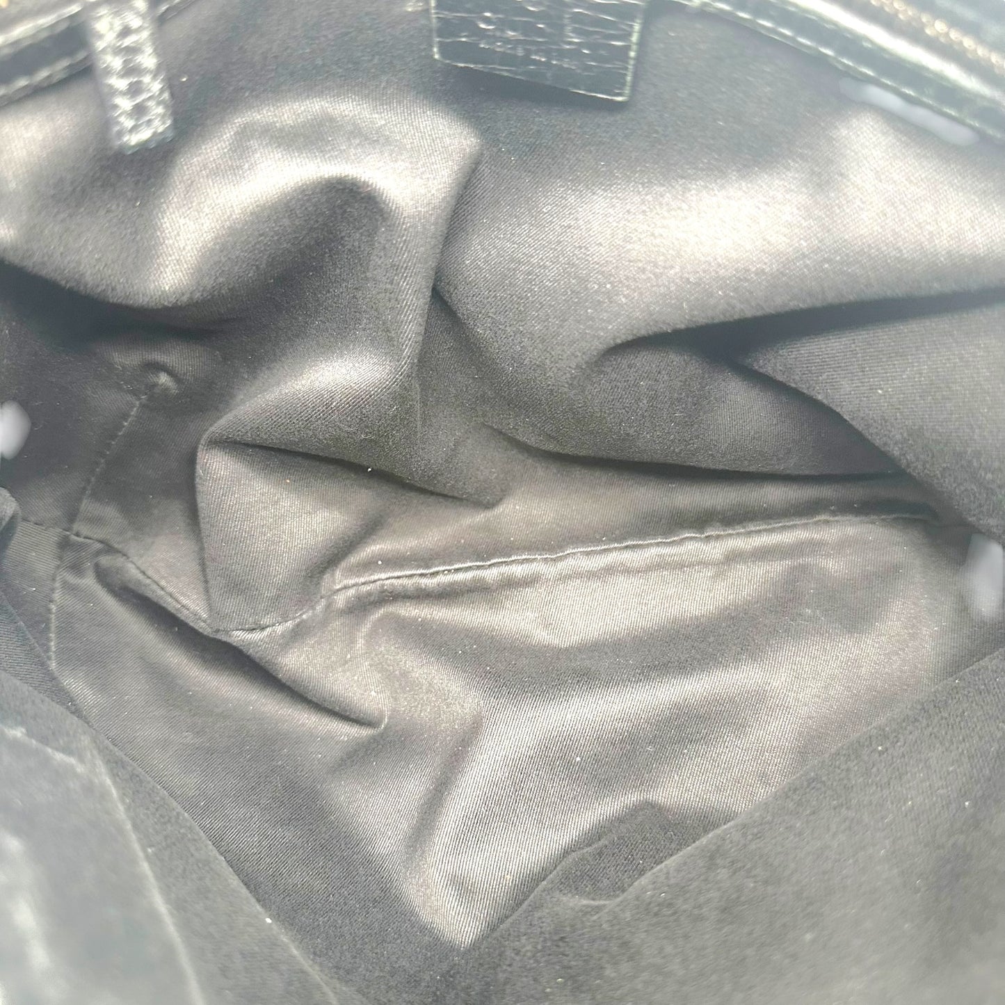 Gucci Black Monogram Canvas Horsebit Shoulder Bag