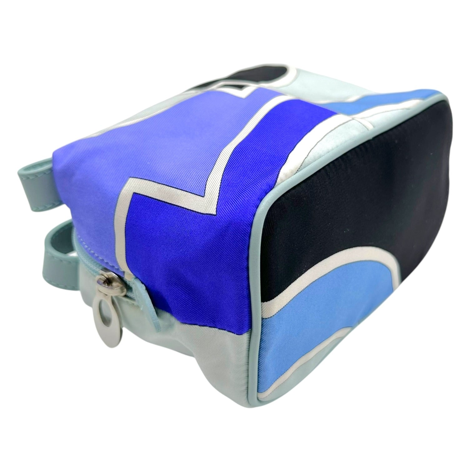 Emilio Pucci Mini Pochette Bag Blue Black Silk