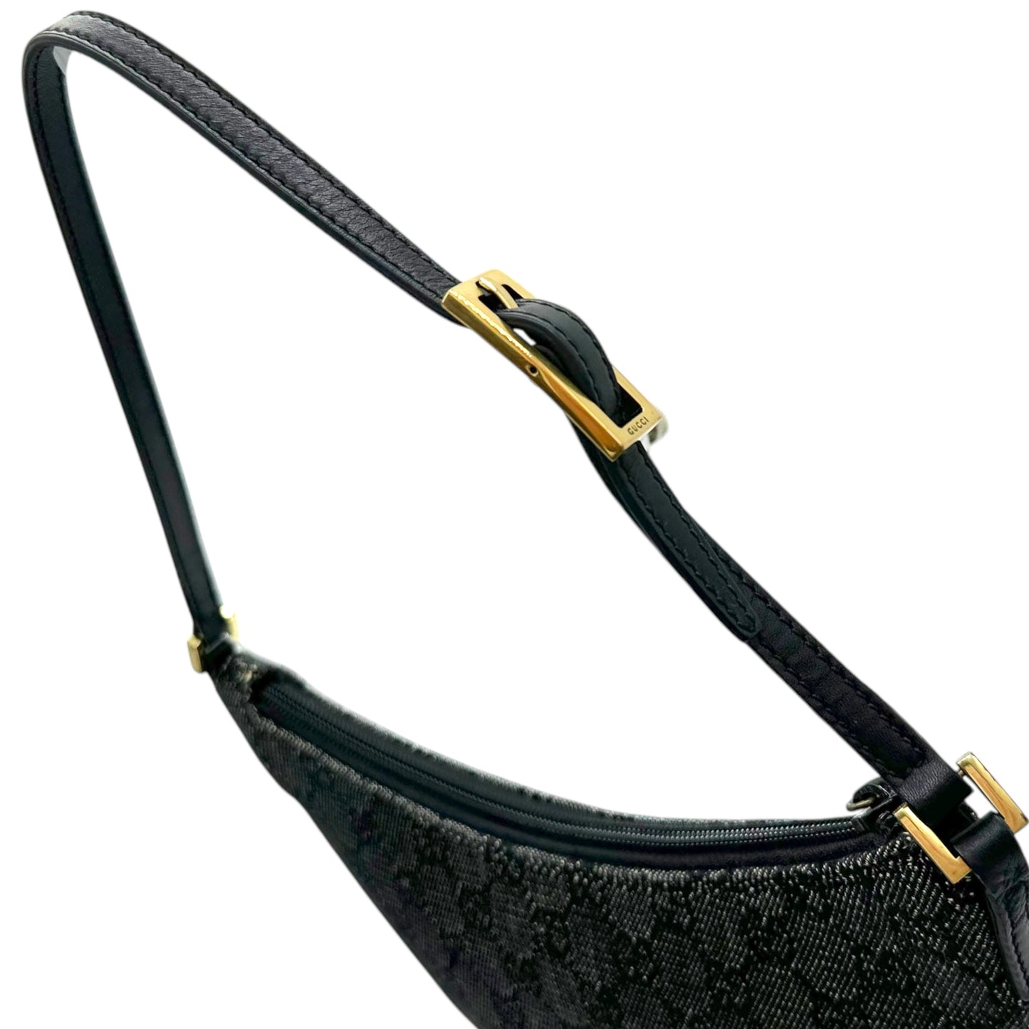 Gucci Gray Denim Monogram Shoulder Bag - Outfit Repeater