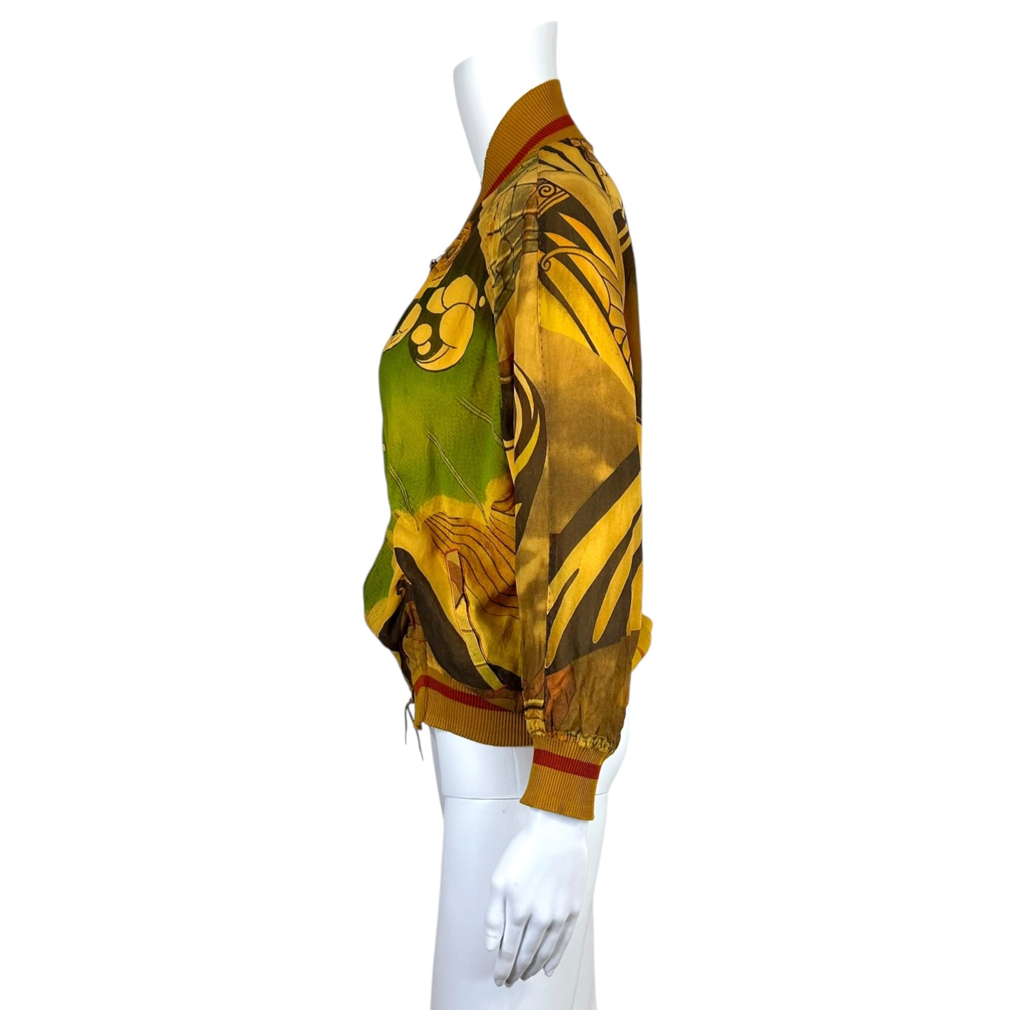 Jean Paul Gaultier Salvatore Dali Printed Silk Bomber Jacket