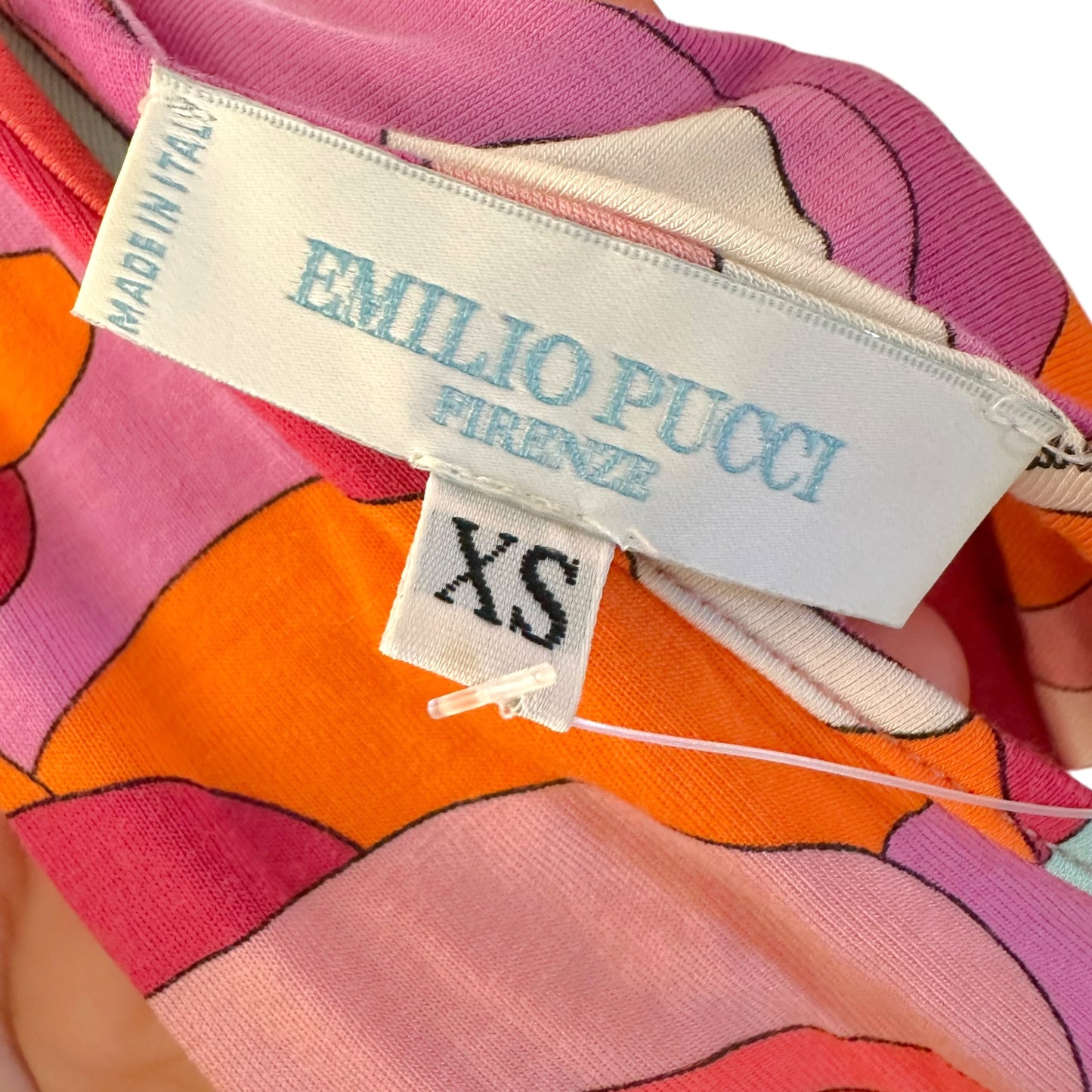 Emilio Pucci Orange & Pink Printed Cross Back Tank Top